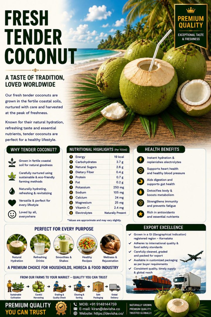 Fresh tender coconut